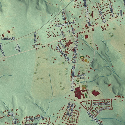 Close-up 1 of the Hephzibah, Georgia map artwork
