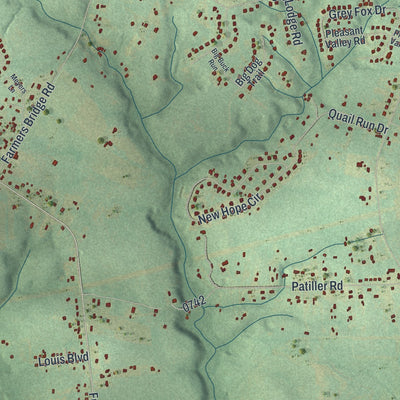 Close-up 2 of the Hephzibah, Georgia map artwork