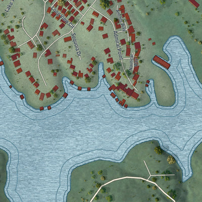 Close-up 1 of the Hiawassee, Georgia map artwork