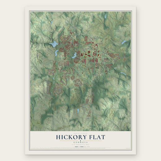 Hickory Flat, Georgia map print, the full design