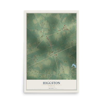Higgston, Georgia map print, 12" x 18" Archival Matte Print mockup