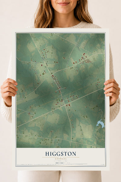 Higgston, Georgia map print, 18" x 24" Archival Matte Print mockup