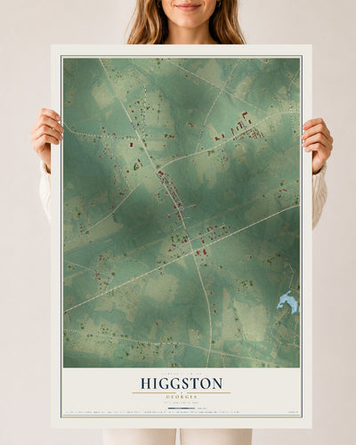 Higgston, Georgia map print, 24" x 36" Archival Matte Print mockup