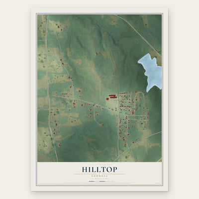 Hilltop, Georgia map print, the full design