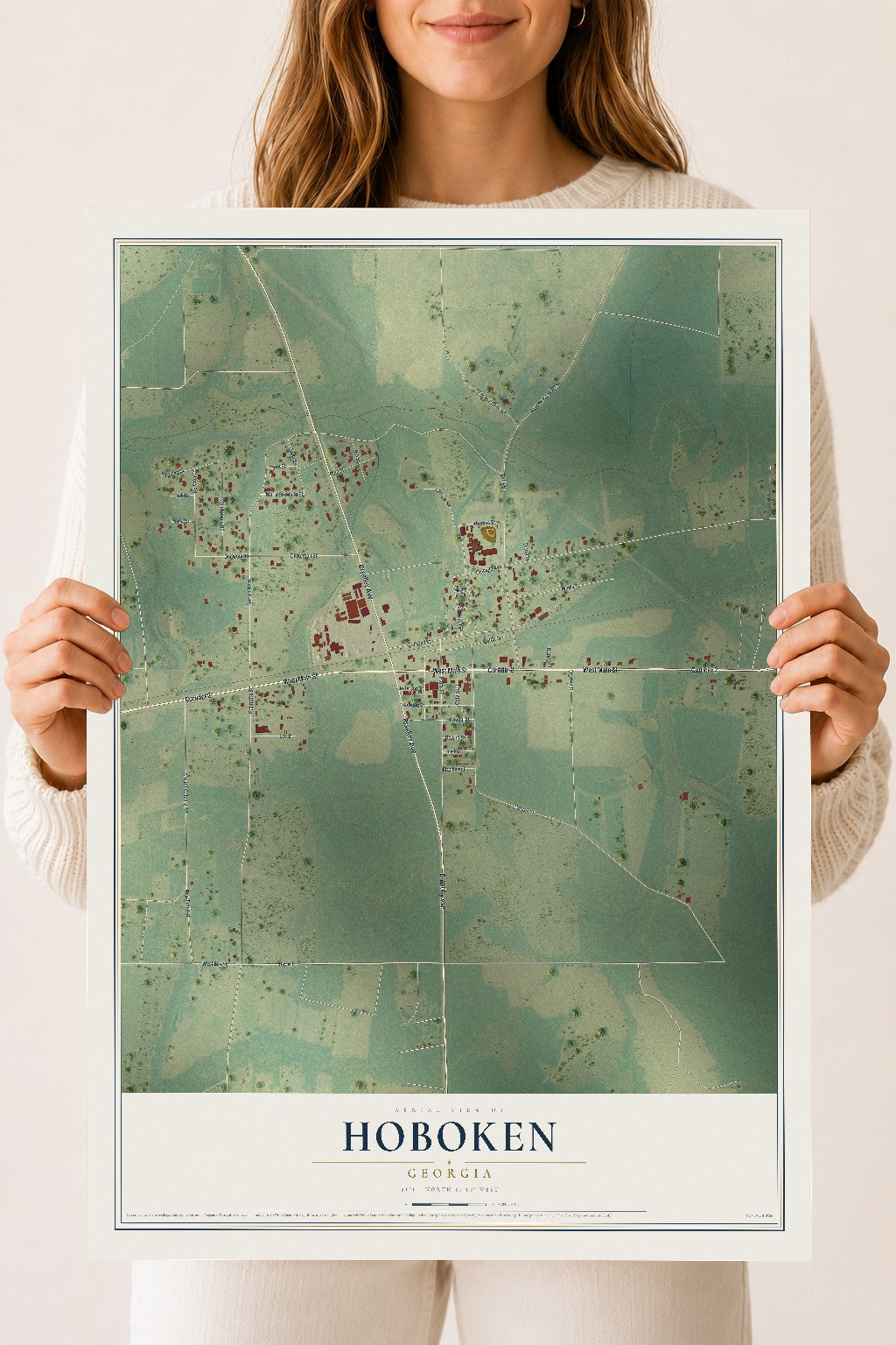 Hoboken, Georgia map print, 18" x 24" Archival Matte Print mockup