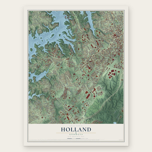 Holland, Georgia map print, the full design