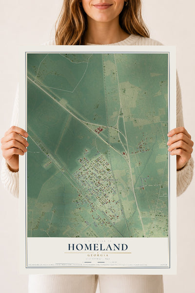 Homeland, Georgia map print, 18" x 24" Archival Matte Print mockup