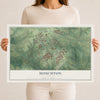 Hoschton, Georgia map print, 12" x 18" Archival Matte Print mockup