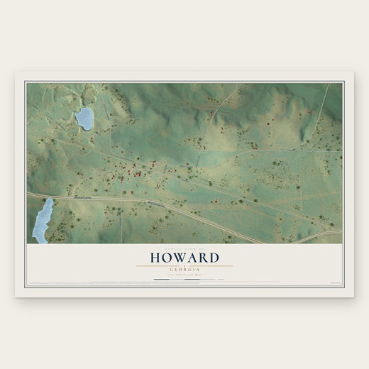 Howard, Georgia map print, the full design