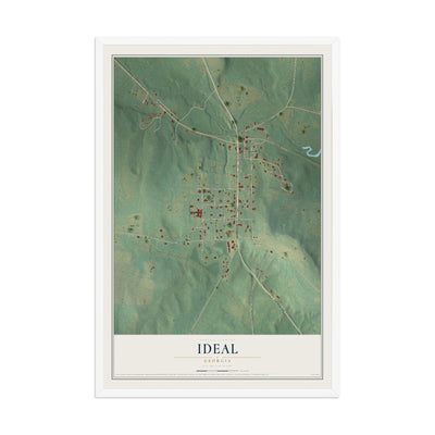 Ideal, Georgia map print, 12" x 18" W/ White Ayous Wood Frame mockup