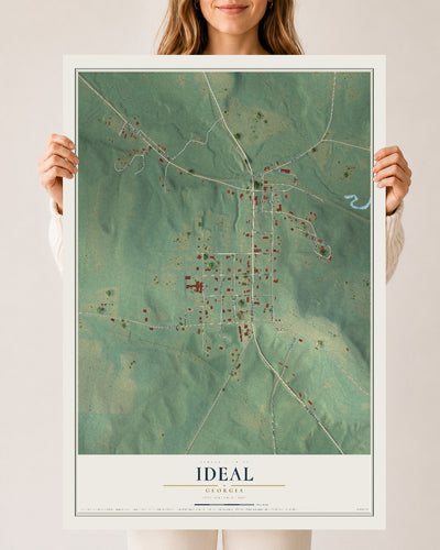 Ideal, Georgia map print, 24" x 36" Archival Matte Print mockup