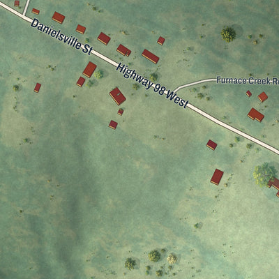 Close-up 2 of the Ila, Georgia map artwork