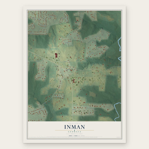 Inman, Georgia map print, the full design