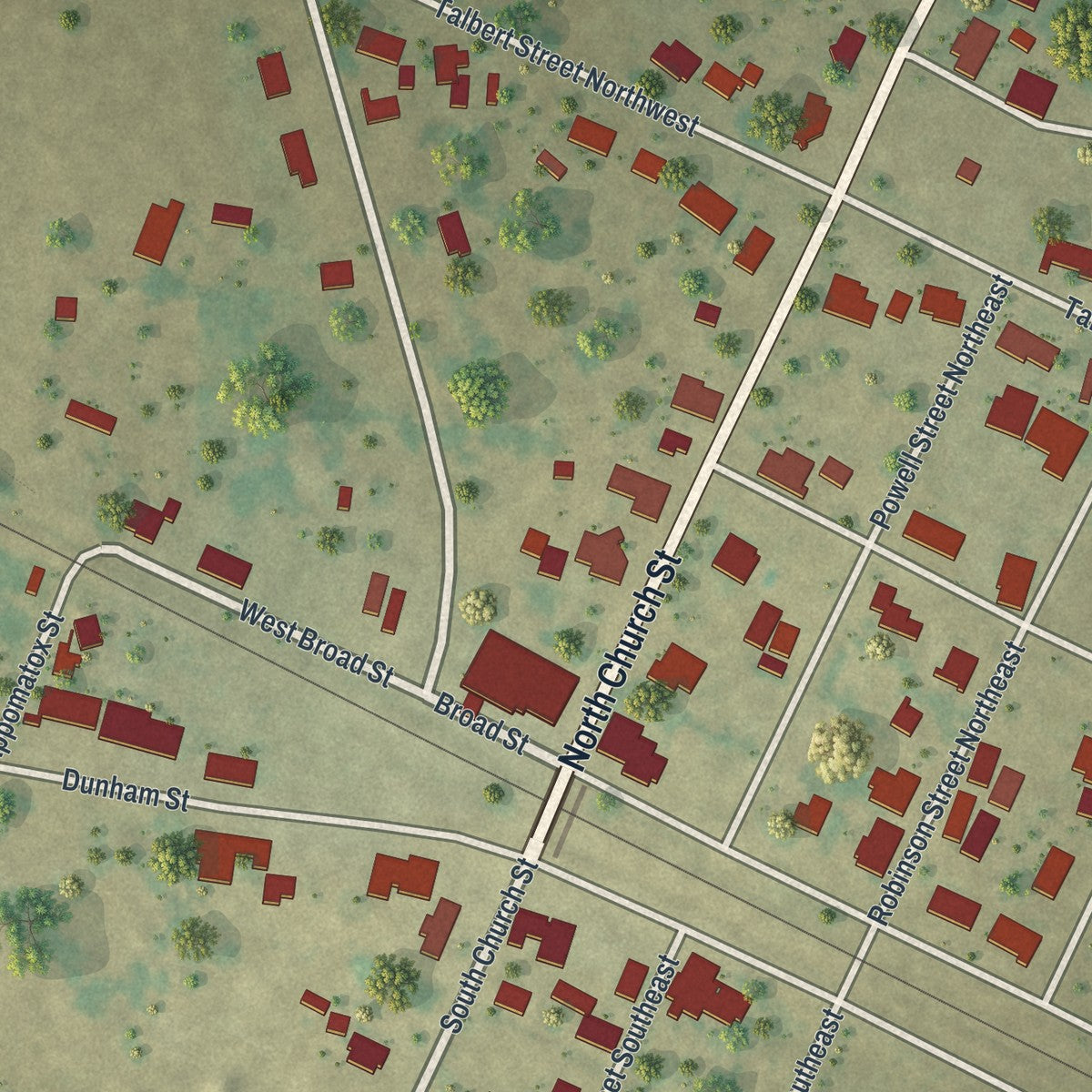 Close-up 1 of the Iron City, Georgia map artwork