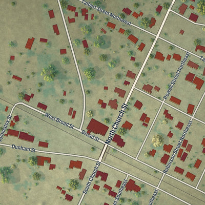 Close-up 1 of the Iron City, Georgia map artwork