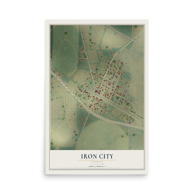 Iron City, Georgia map print, 12" x 18" Archival Matte Print mockup