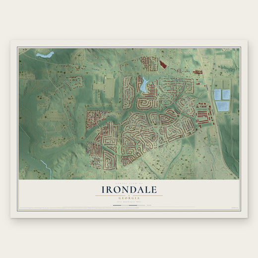 Irondale, Georgia map print, the full design
