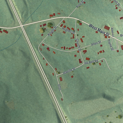 Close-up 2 of the Irwinton, Georgia map artwork