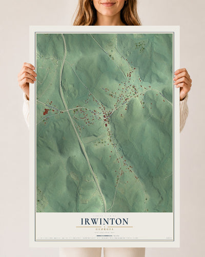 Irwinton, Georgia map print, 24" x 36" Archival Matte Print mockup