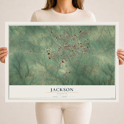 Jackson, Georgia map print, 18" x 24" Archival Matte Print mockup