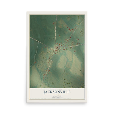 Jacksonville, Georgia map print, 12" x 18" Archival Matte Print mockup