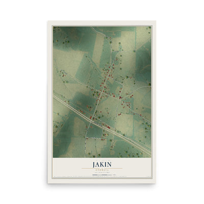 Jakin, Georgia map print, 12" x 18" Archival Matte Print mockup