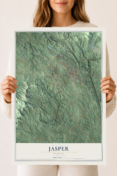 Jasper, Georgia map print, 18" x 24" Archival Matte Print mockup