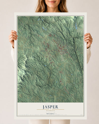 Jasper, Georgia map print, 24" x 36" Archival Matte Print mockup