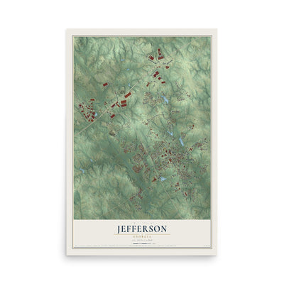 Jefferson, Georgia map print, 12" x 18" Archival Matte Print mockup