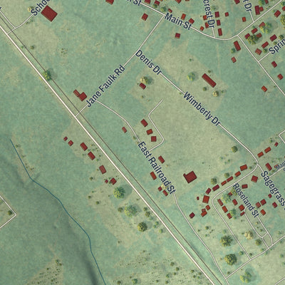 Close-up 2 of the Jeffersonville, Georgia map artwork