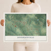 Jeffersonville, Georgia map print, 12" x 18" Archival Matte Print mockup