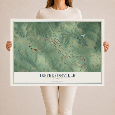 Jeffersonville, Georgia map print, 24" x 36" Archival Matte Print mockup