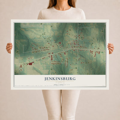 Jenkinsburg, Georgia map print, 24" x 36" Archival Matte Print mockup