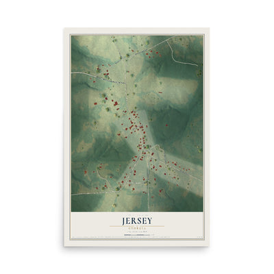 Jersey, Georgia map print, 12" x 18" Archival Matte Print mockup