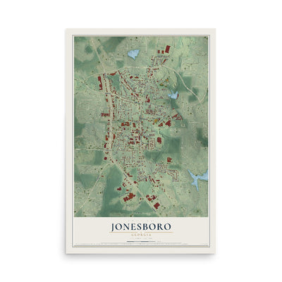Jonesboro, Georgia map print, 12" x 18" Archival Matte Print mockup