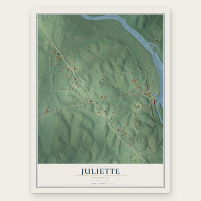 Juliette, Georgia map print, the full design