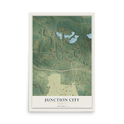Junction City, Georgia map print, 12" x 18" Archival Matte Print mockup
