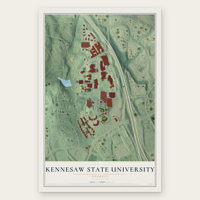Kennesaw State University, Georgia map print, the full design