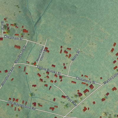 Close-up 1 of the Keysville, Georgia map artwork