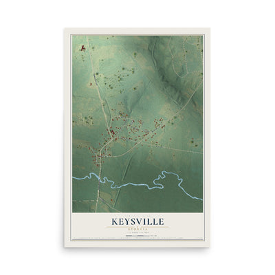 Keysville, Georgia map print, 12" x 18" Archival Matte Print mockup