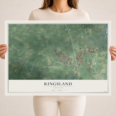 Kingsland, Georgia map print, 18" x 24" Archival Matte Print mockup