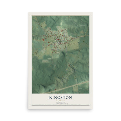 Kingston, Georgia map print, 12" x 18" Archival Matte Print mockup