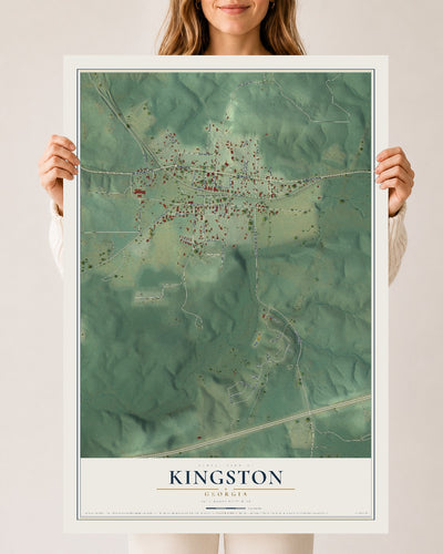 Kingston, Georgia map print, 24" x 36" Archival Matte Print mockup