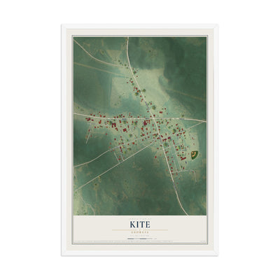 Kite, Georgia map print, 12" x 18" W/ White Ayous Wood Frame mockup