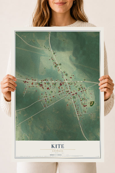 Kite, Georgia map print, 18" x 24" Archival Matte Print mockup