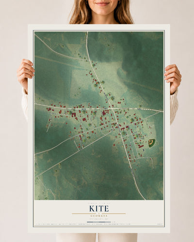 Kite, Georgia map print, 24" x 36" Archival Matte Print mockup