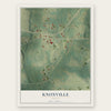 Knoxville, Georgia map print, the full design