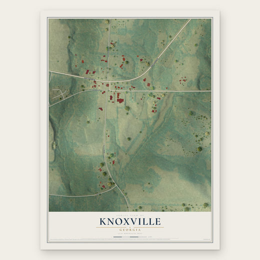 Knoxville, Georgia map print, the full design