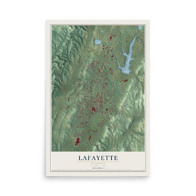 LaFayette, Georgia map print, 12" x 18" Archival Matte Print mockup