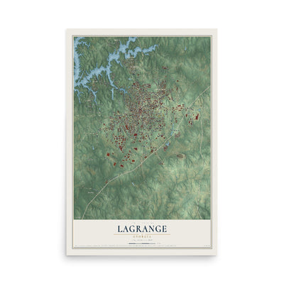 LaGrange, Georgia map print, 12" x 18" Archival Matte Print mockup